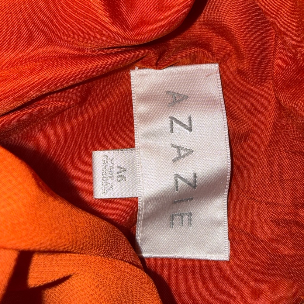 Azazie Summer Rust Orange Sleeveless High-Low Gown - Picture 4 of 5